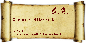 Orgonik Nikolett névjegykártya
