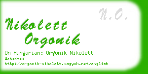 nikolett orgonik business card